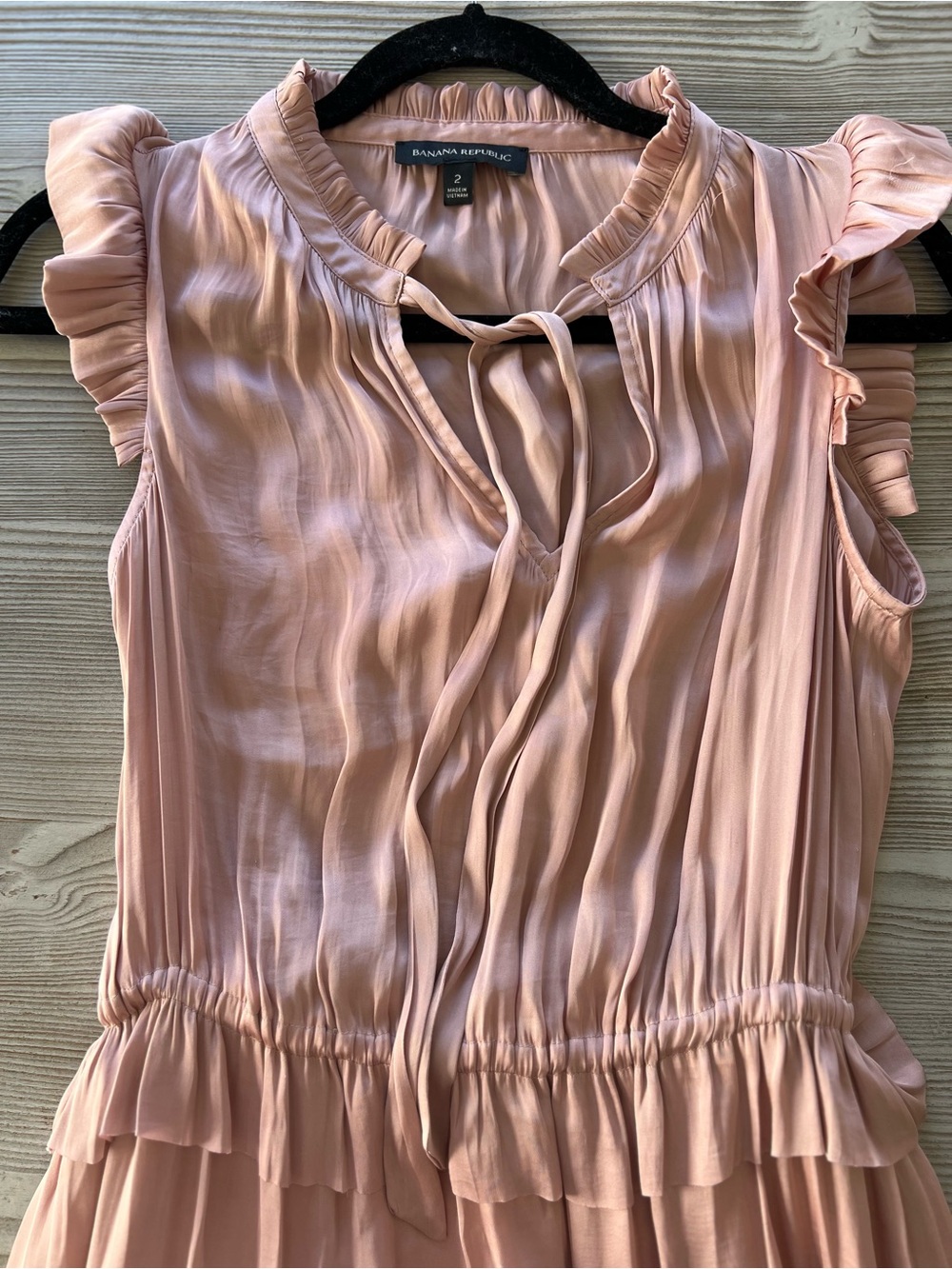 Banana Republic Ruffle Sleeve V-Neck Maxi Dress - Dusty Rose